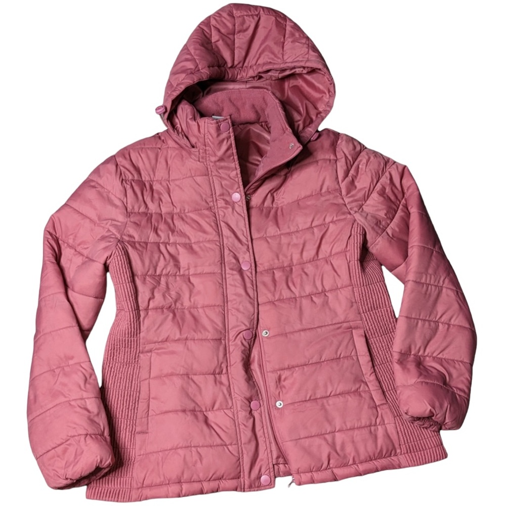 Time and Tru women’s puffer jacket; rose pink